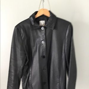 Leather car coat